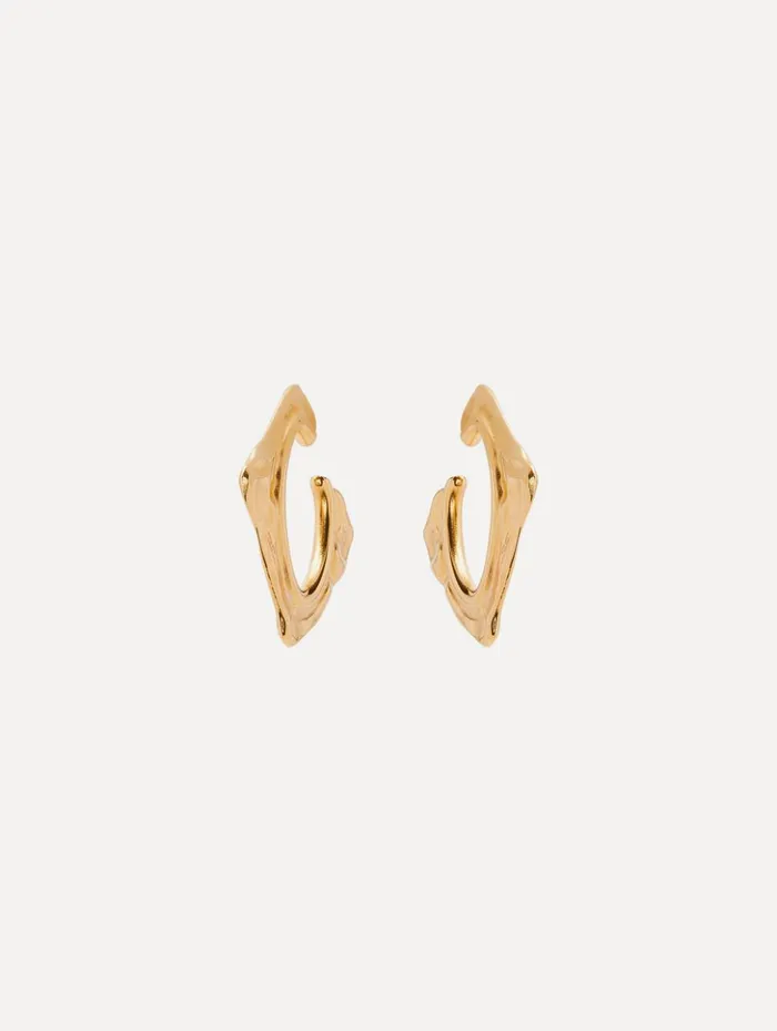 Women Earrings Oscar De La Renta Small Abstract O Hoop Earrings Gold