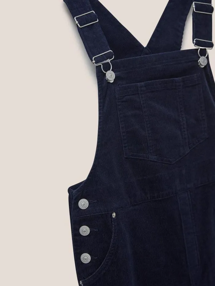 Women Emmie Organic Cord Midi Pinafore Dark Navy White Stuff Dresses