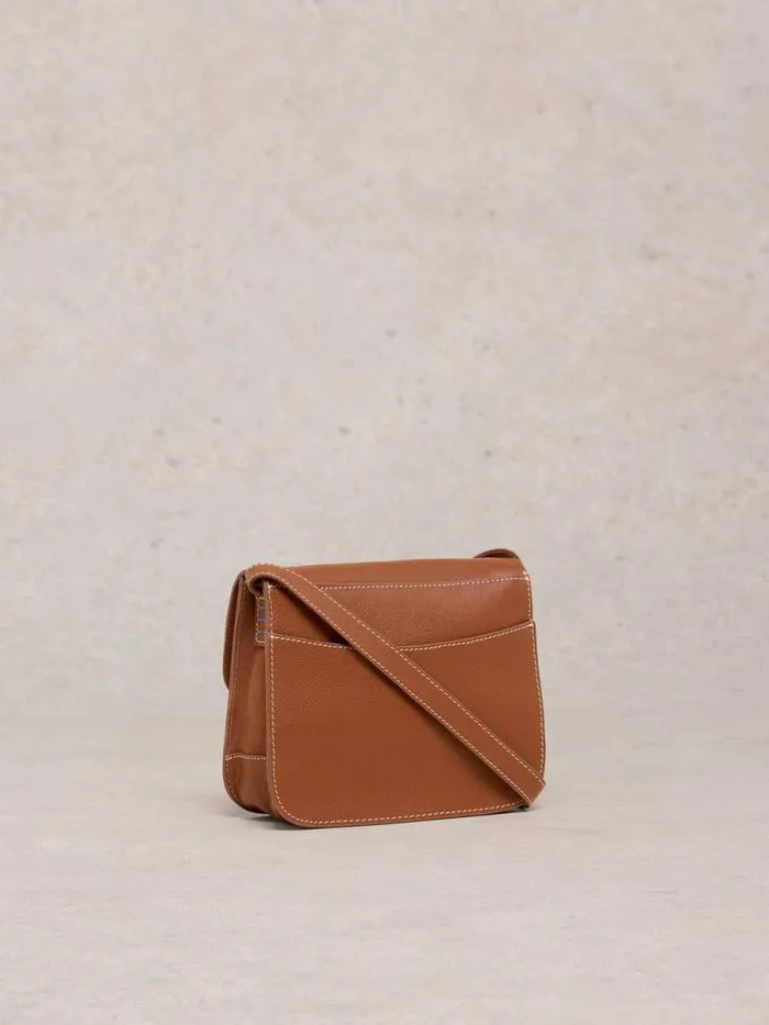 Women Evie Leather Satchel Mid Tan White Stuff Bags and Purses