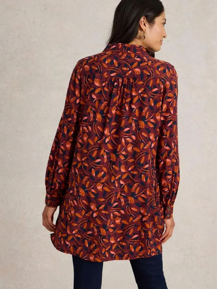 Women Farley Tunic Plum Purple Print White Stuff Shirts and Blouses Women Farley Tunic Plum Purple Print White Stuff Shirts and Blouses
