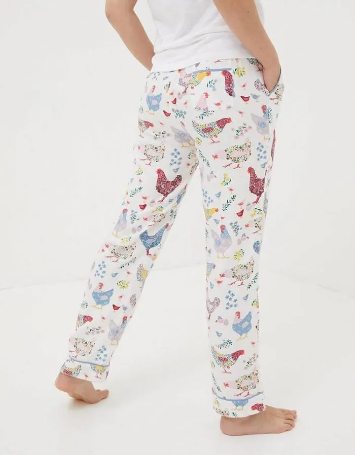 Women FatFace Nightwear and Pajamas Hetti Hen Lounge Pants Ivory