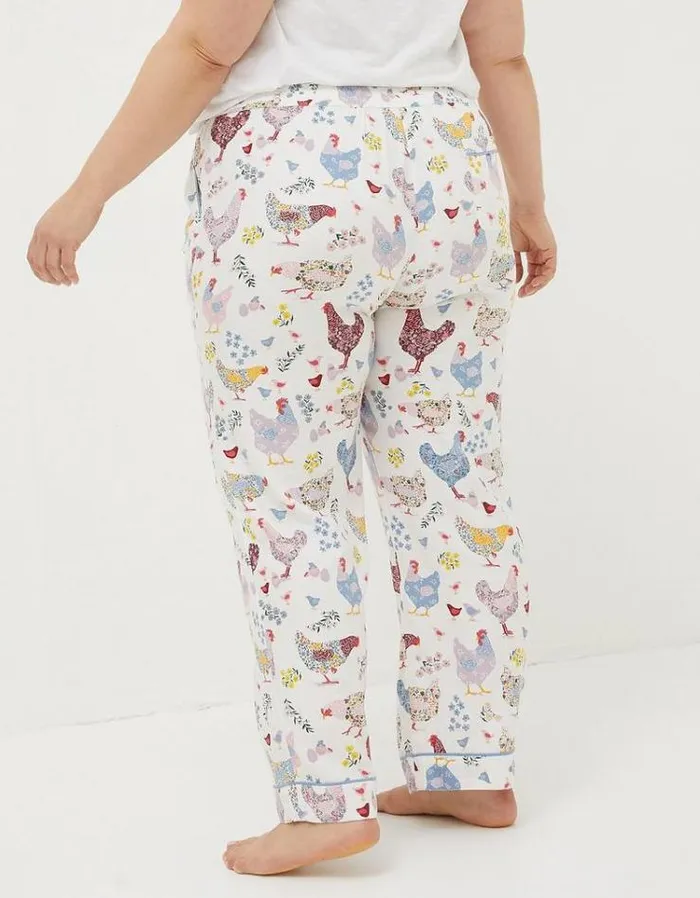 Women FatFace Nightwear and Pajamas Hetti Hen Lounge Pants Ivory