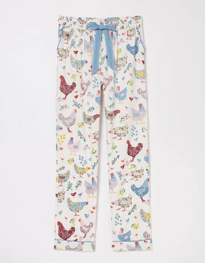 Women FatFace Nightwear and Pajamas Hetti Hen Lounge Pants Ivory