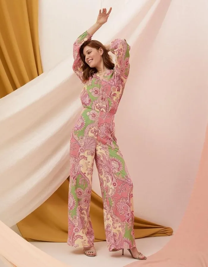 Women FatFace Pants and Leggings Cecily Paisley Wide Leg Pants Multi