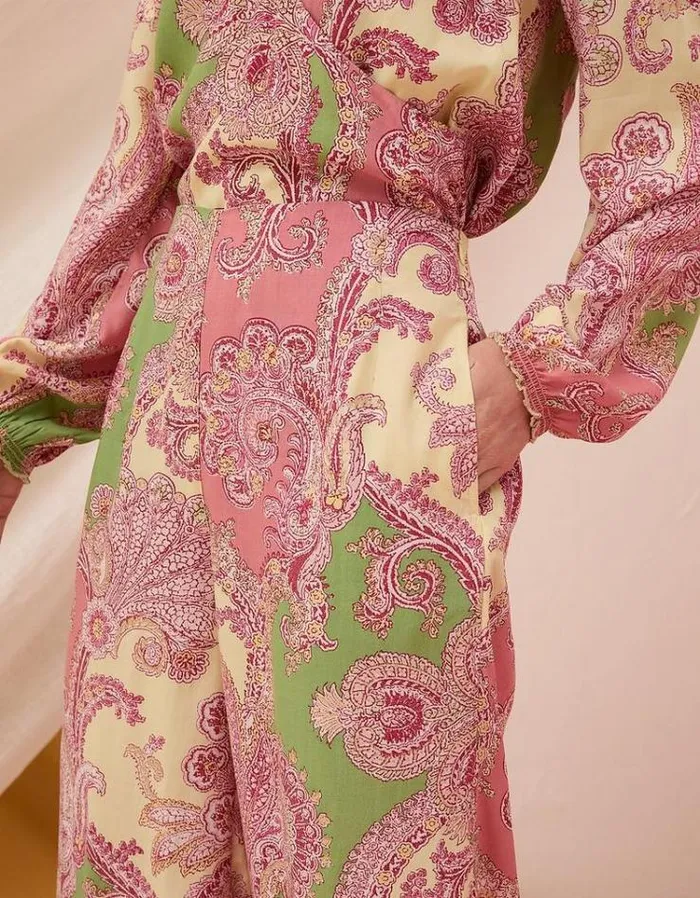 Women FatFace Pants and Leggings Cecily Paisley Wide Leg Pants Multi