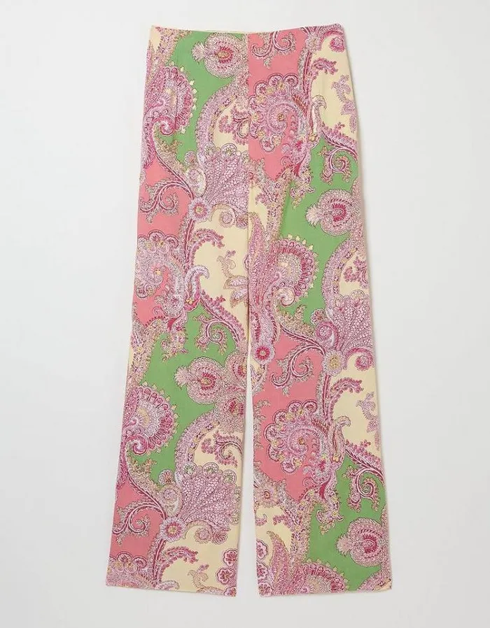 Women FatFace Pants and Leggings Cecily Paisley Wide Leg Pants Multi
