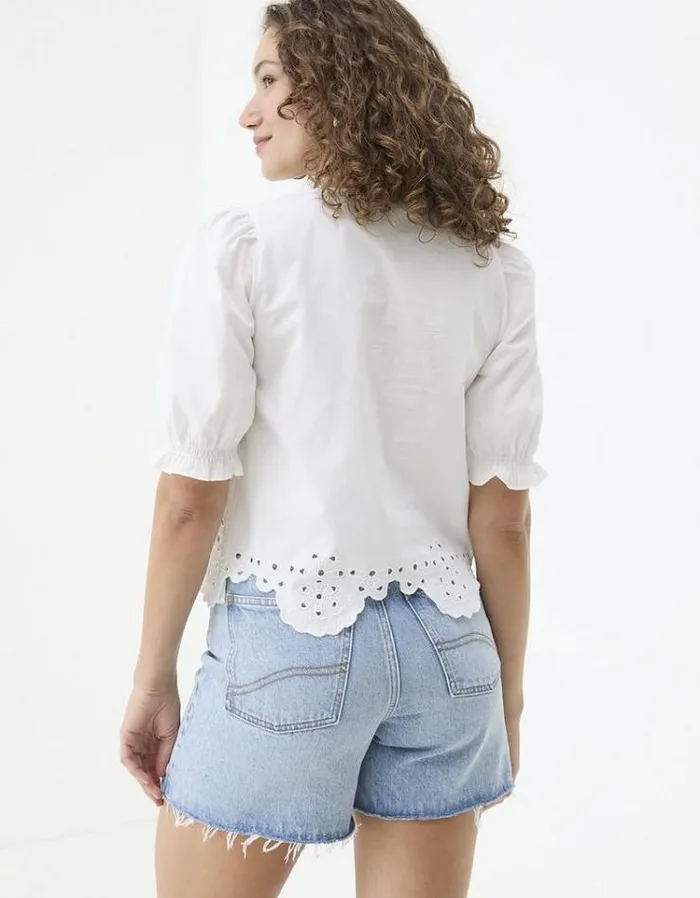 Women FatFace Shirts and Blouses Celeste Broderie Blouse Ivory