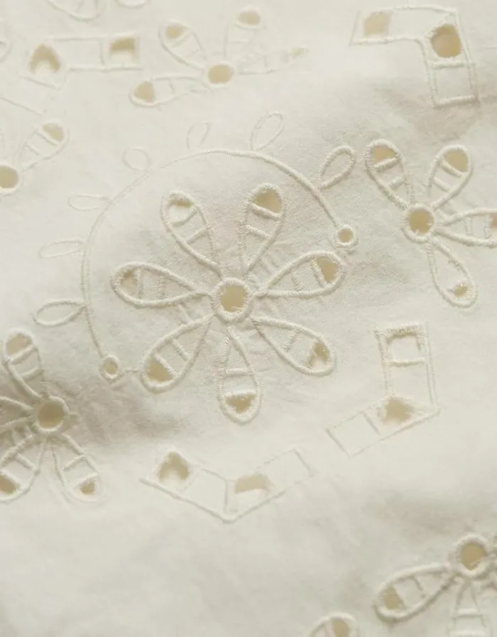 Women FatFace Shirts and Blouses Celeste Broderie Blouse Ivory