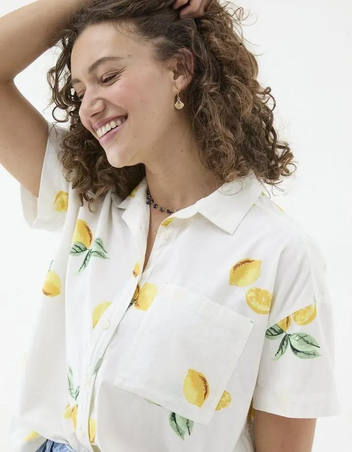 Women FatFace Shirts and Blouses Louisa Lemons Shirt Ivory