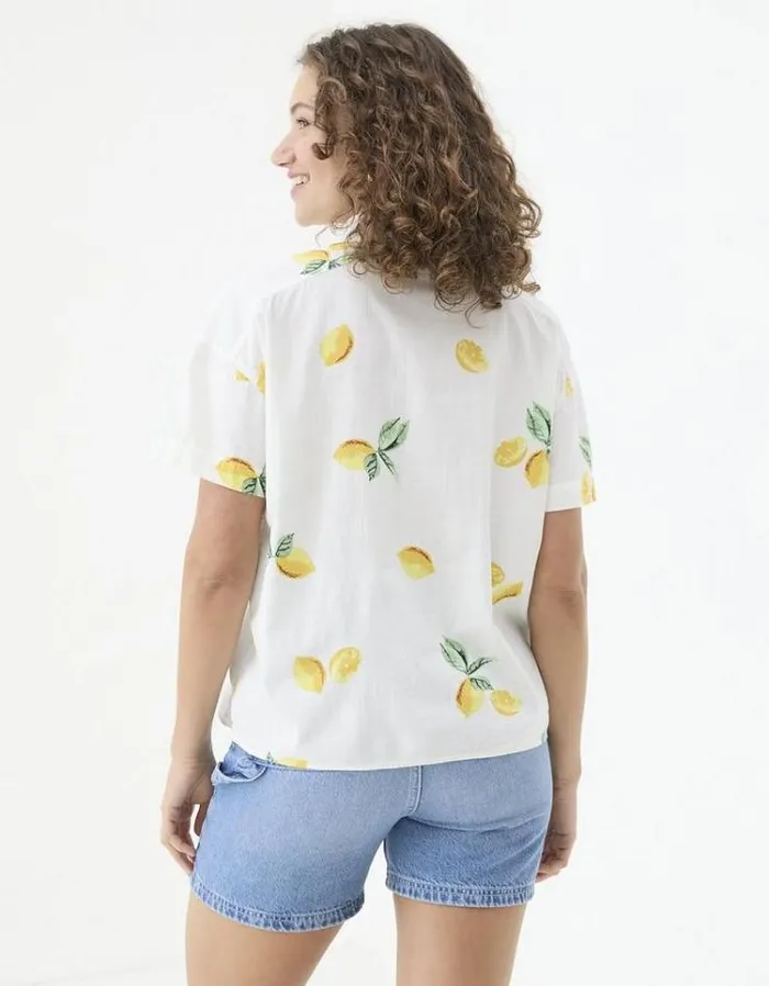 Women FatFace Shirts and Blouses Louisa Lemons Shirt Ivory
