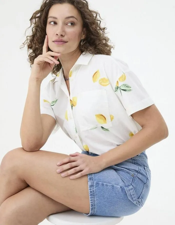Women FatFace Shirts and Blouses Louisa Lemons Shirt Ivory
