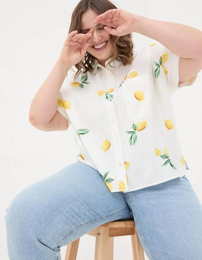 Women FatFace Shirts and Blouses Louisa Lemons Shirt Ivory