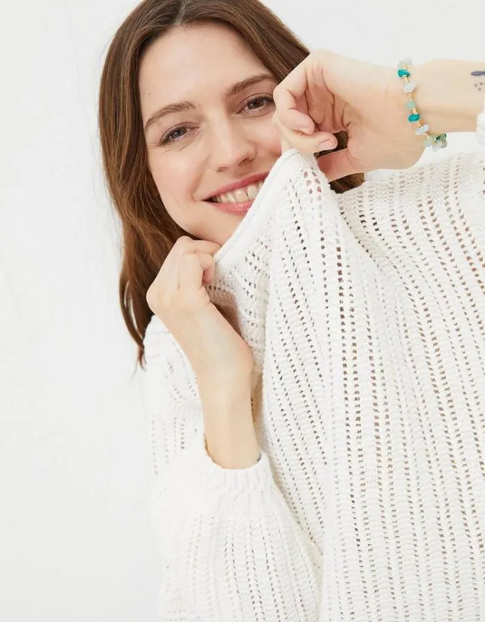 Women FatFace Sweaters and Cardigans Anna Sweater Natural White