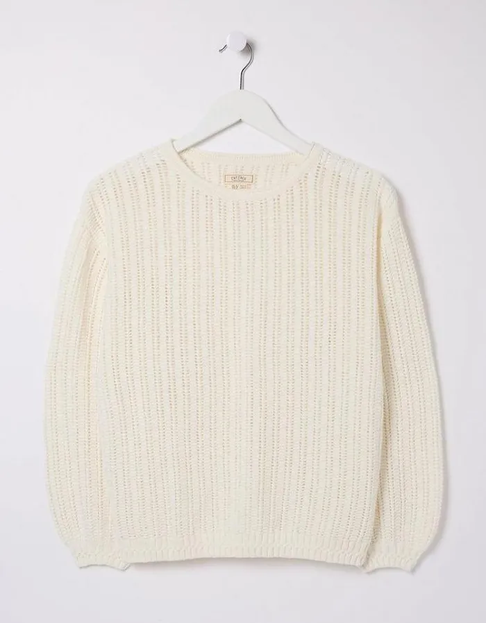 Women FatFace Sweaters and Cardigans Anna Sweater Natural White