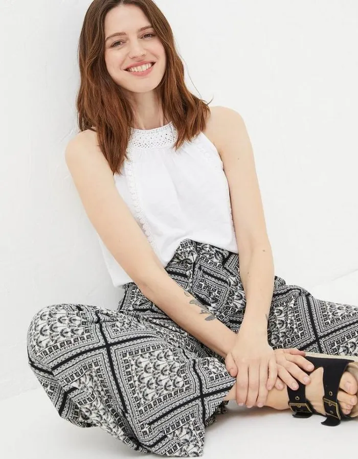 Women FatFace Tops and TShirts Nancy Crochet Vest White