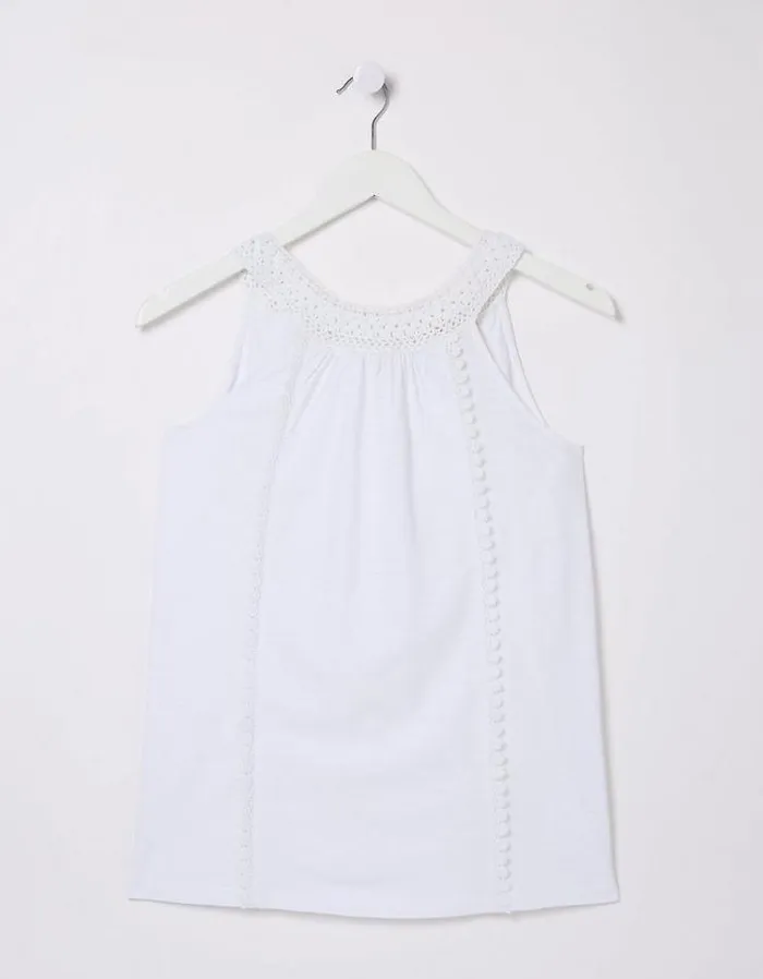 Women FatFace Tops and TShirts Nancy Crochet Vest White