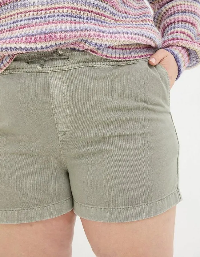 Women FatFace Vacation Shop Ashby Pull On Denim Shorts Green