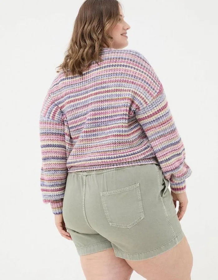 Women FatFace Vacation Shop Ashby Pull On Denim Shorts Green