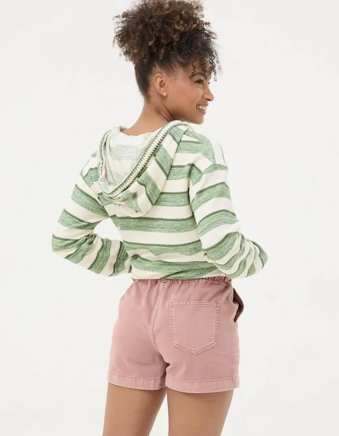 Women FatFace Vacation Shop Ashby Pull On Denim Shorts Rose Pink
