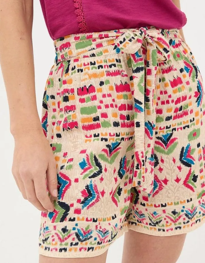 Women FatFace Vacation Shop Faye Trail Marks Shorts Multi