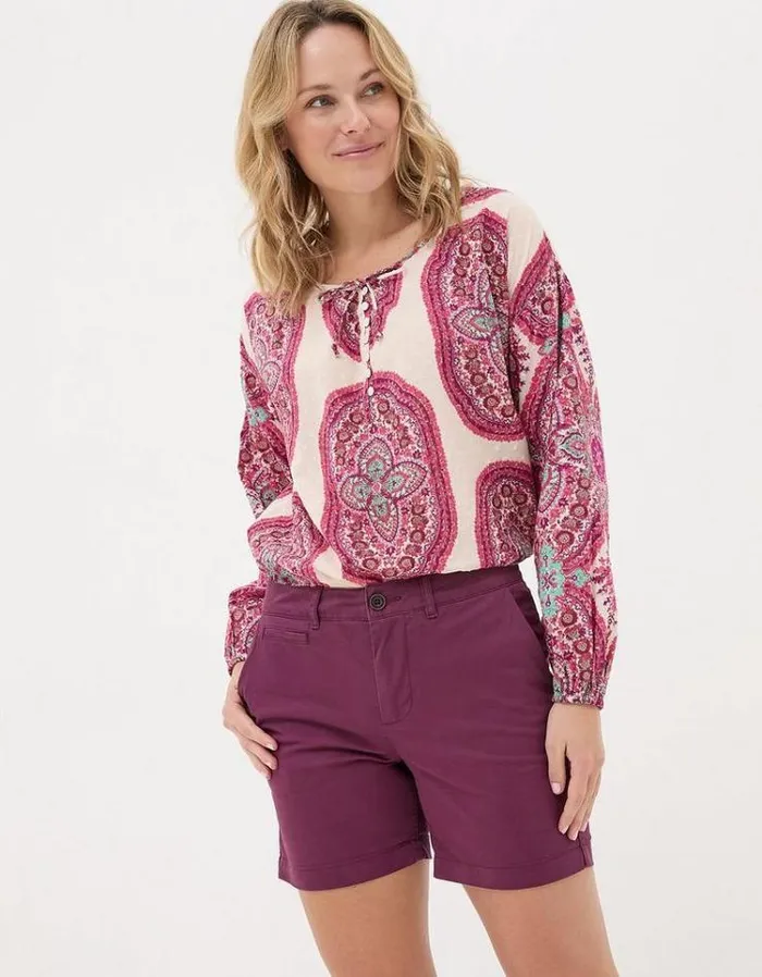 Women FatFace Vacation Shop Padstow Chino Shorts Purple