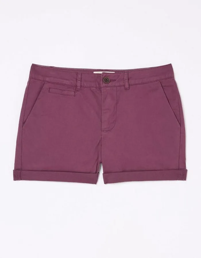 Women FatFace Vacation Shop Padstow Chino Shorts Purple