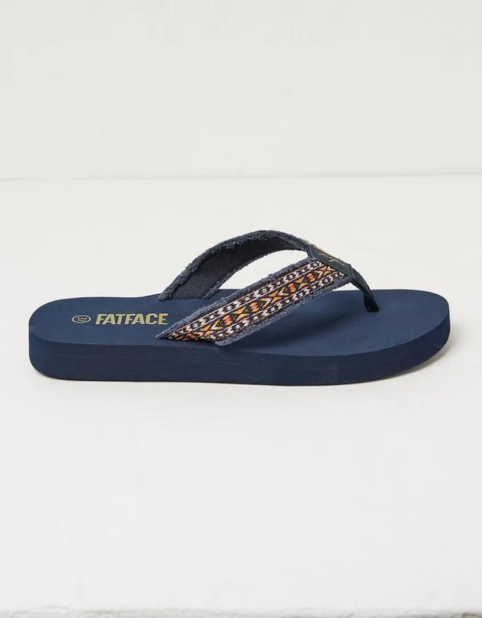 Women FatFace Vacation Shop Pentle Flip Flops Navy