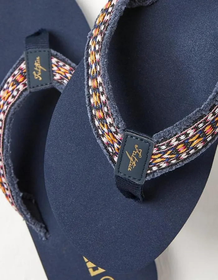 Women FatFace Vacation Shop Pentle Flip Flops Navy