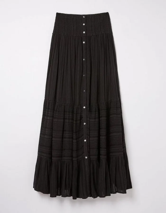 Women FatFace Vacation Shop Rhea Beach Maxi Skirt Black