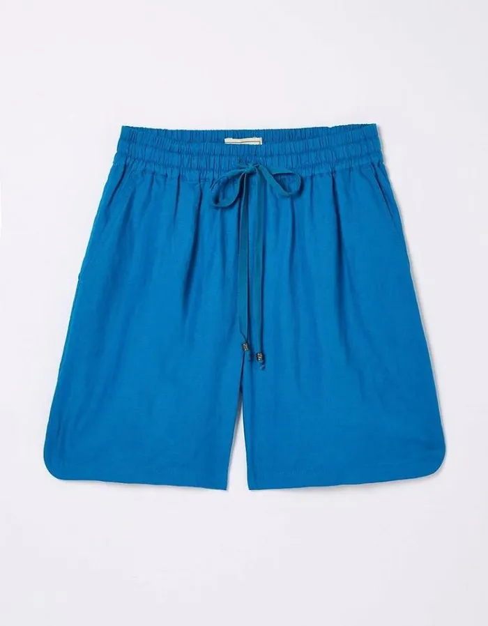 Women FatFace Vacation Shop Tenby Linen Shorts Blue