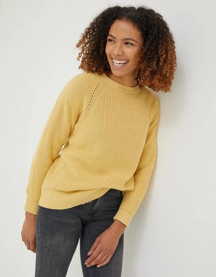 Women FatFace Women039s Sale Carly Plain Sweater Yellow