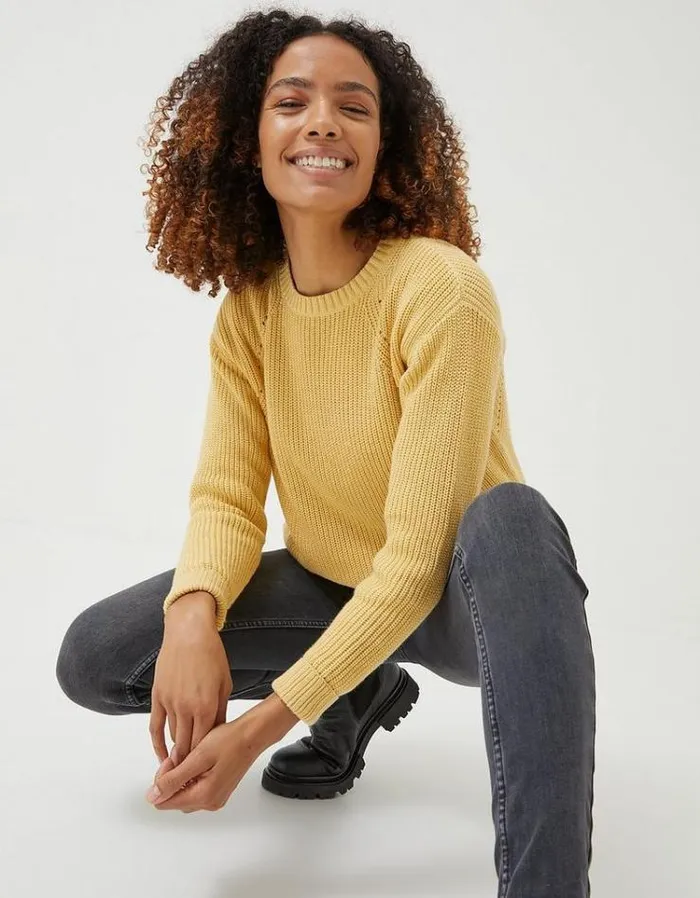 Women FatFace Women039s Sale Carly Plain Sweater Yellow