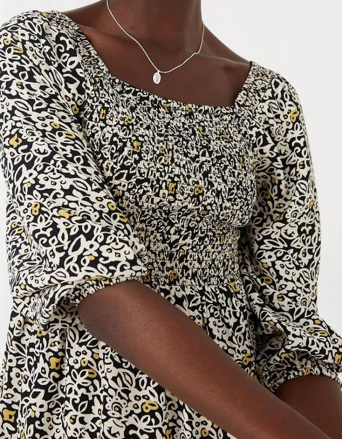 Women FatFace Women039s Sale Elle Mono Floral Top Black