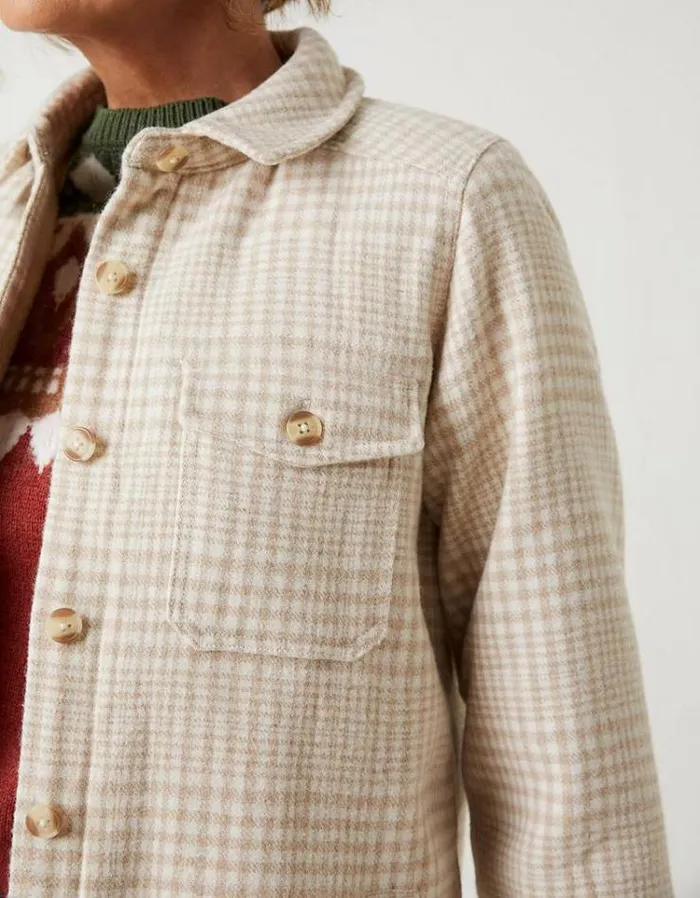 Women FatFace Women039s Sale Hamilton Borg Lined Shacket Oatmeal