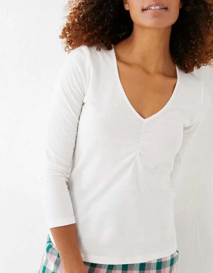 Women FatFace Women039s Sale Iris Pointelle Top Ivory