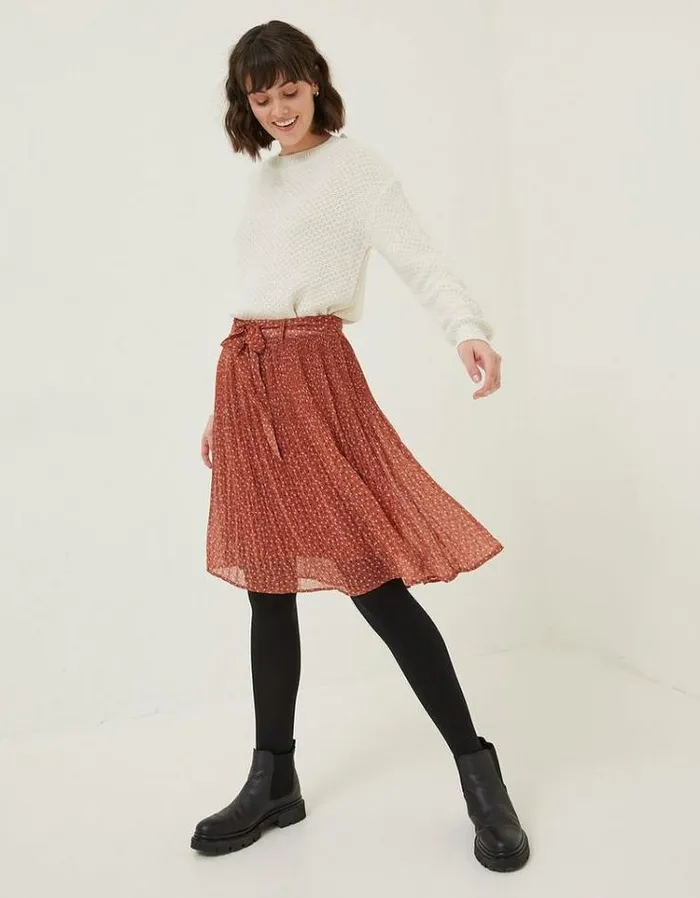 Women FatFace Women039s Sale Kayleigh Seed Geo Skirt Rust Brown