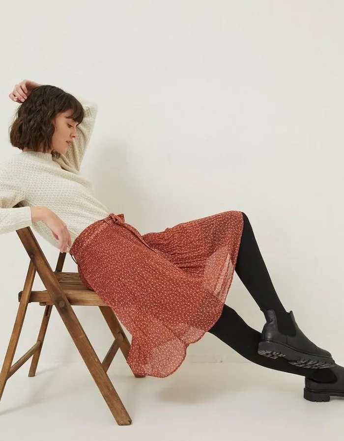 Women FatFace Women039s Sale Kayleigh Seed Geo Skirt Rust Brown