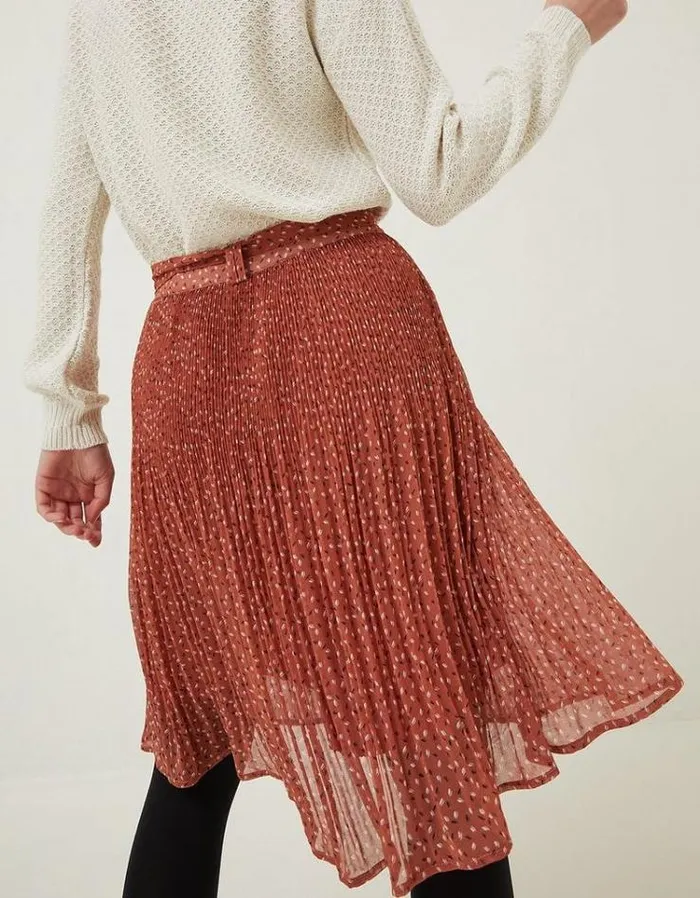 Women FatFace Women039s Sale Kayleigh Seed Geo Skirt Rust Brown