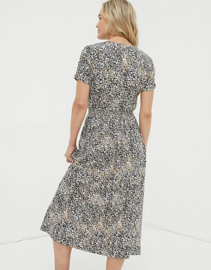 Women FatFace Women039s Sale Navi Dappled Spot Jersey Dress Natural