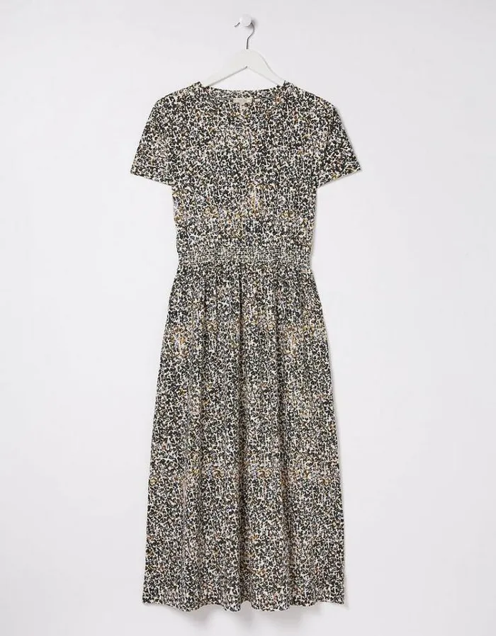 Women FatFace Women039s Sale Navi Dappled Spot Jersey Dress Natural