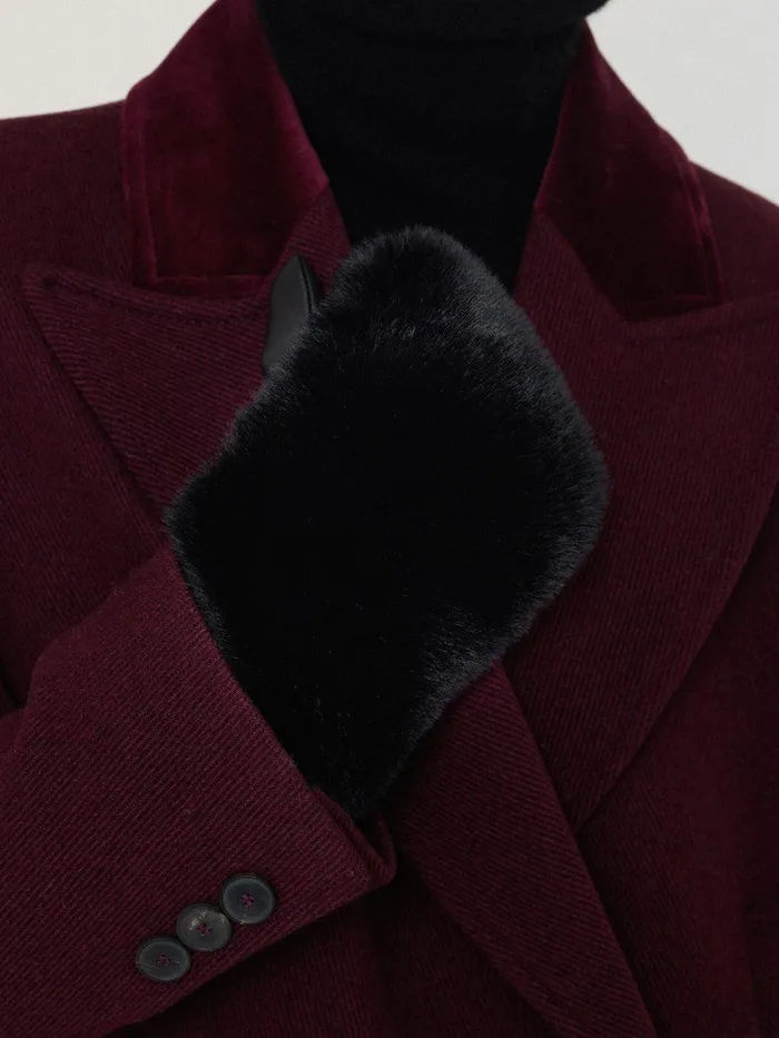 Women Faux Fur Leather Mitten Black Jigsaw Hats and Gloves