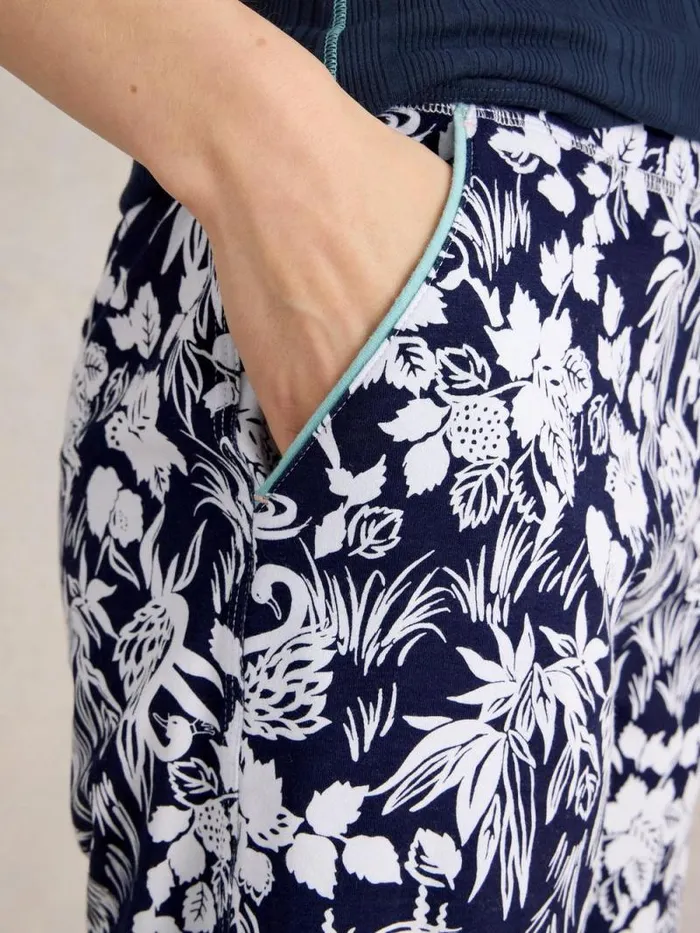Women Freya Jersey PJ Jogger Navy Print White Stuff Nightwear