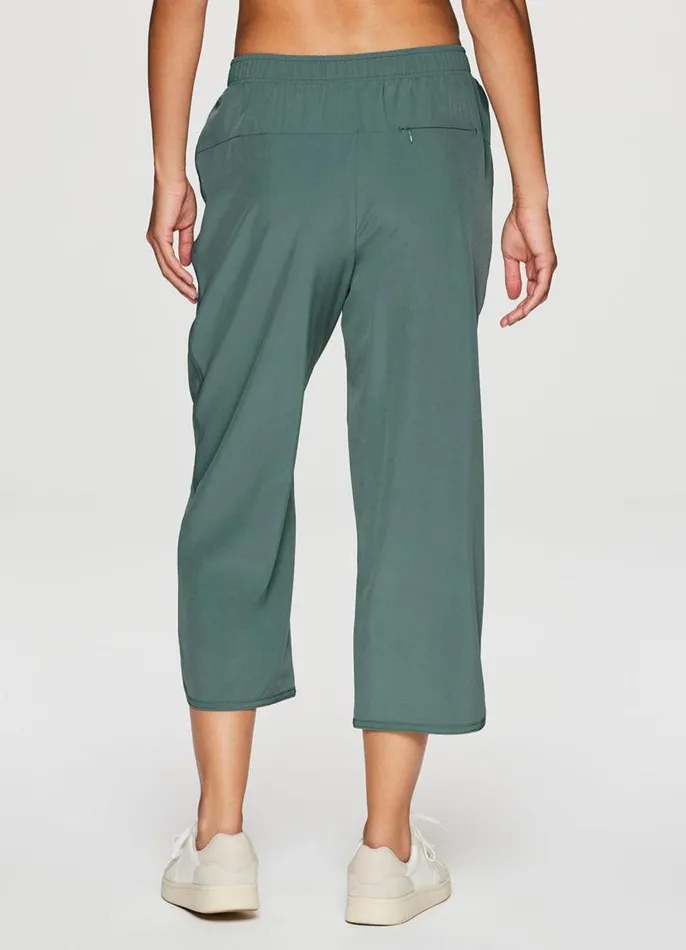 Women Gabby Weekend Wide Leg Capri Sea Green RBX Active Pants