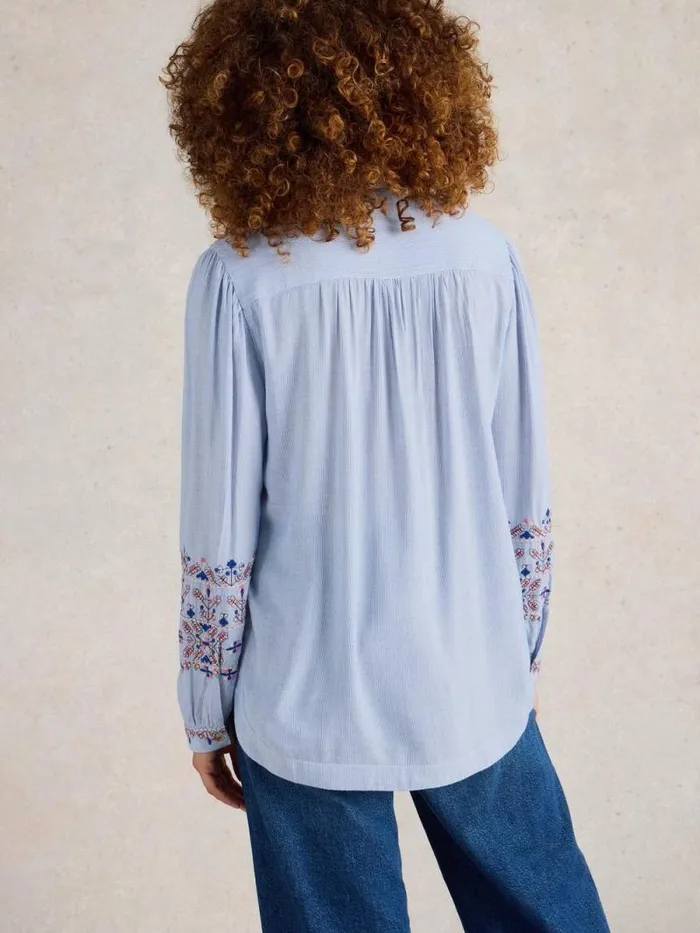 Women Geri Embroidered Shirt Blue Multi White Stuff Tunics