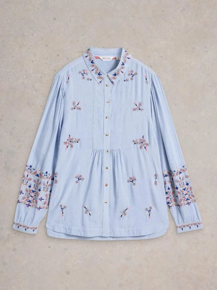 Women Geri Embroidered Shirt Blue Multi White Stuff Tunics