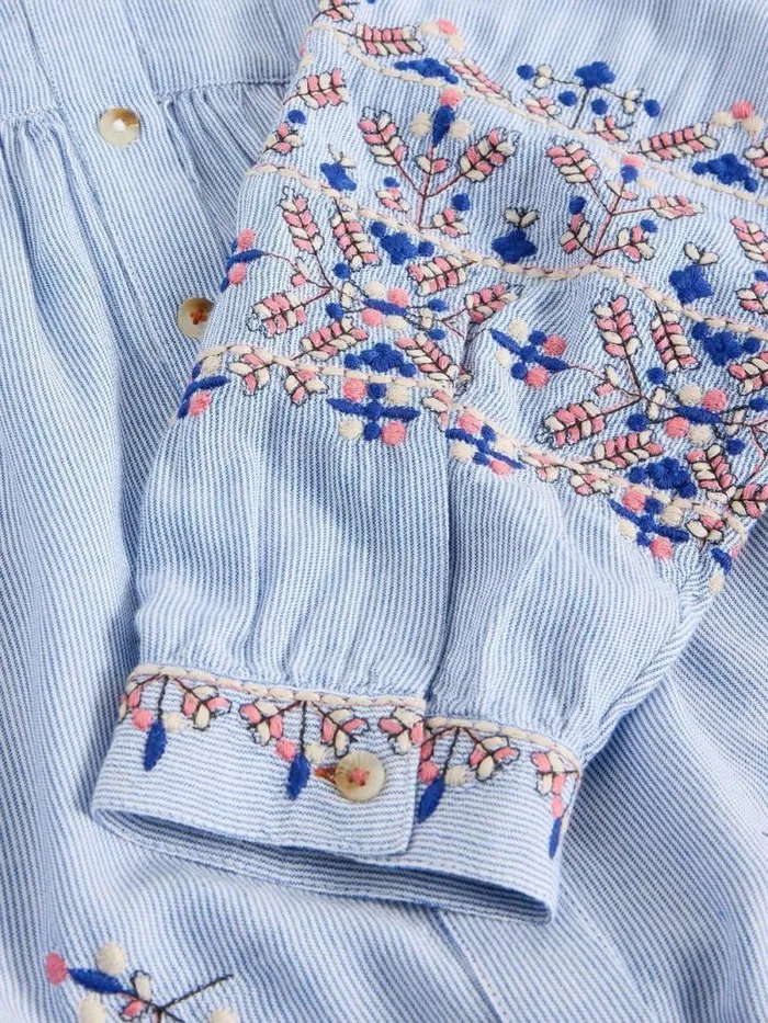 Women Geri Embroidered Shirt Blue Multi White Stuff Tunics