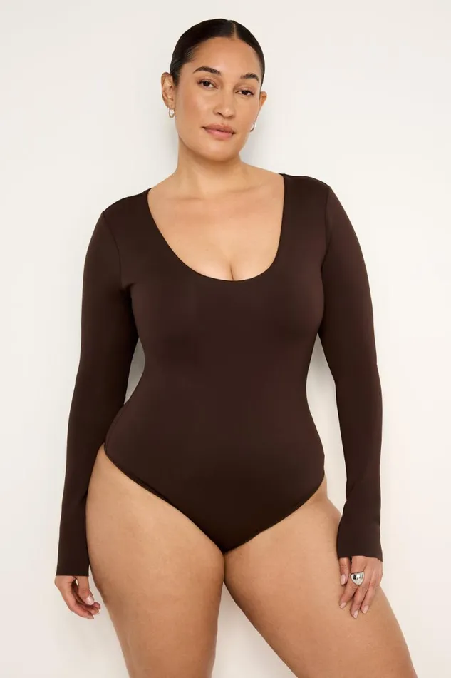 Women GOOD AMERICAN Bodysuits SCUBA SCOOP NECKBODYSUIT Bark003