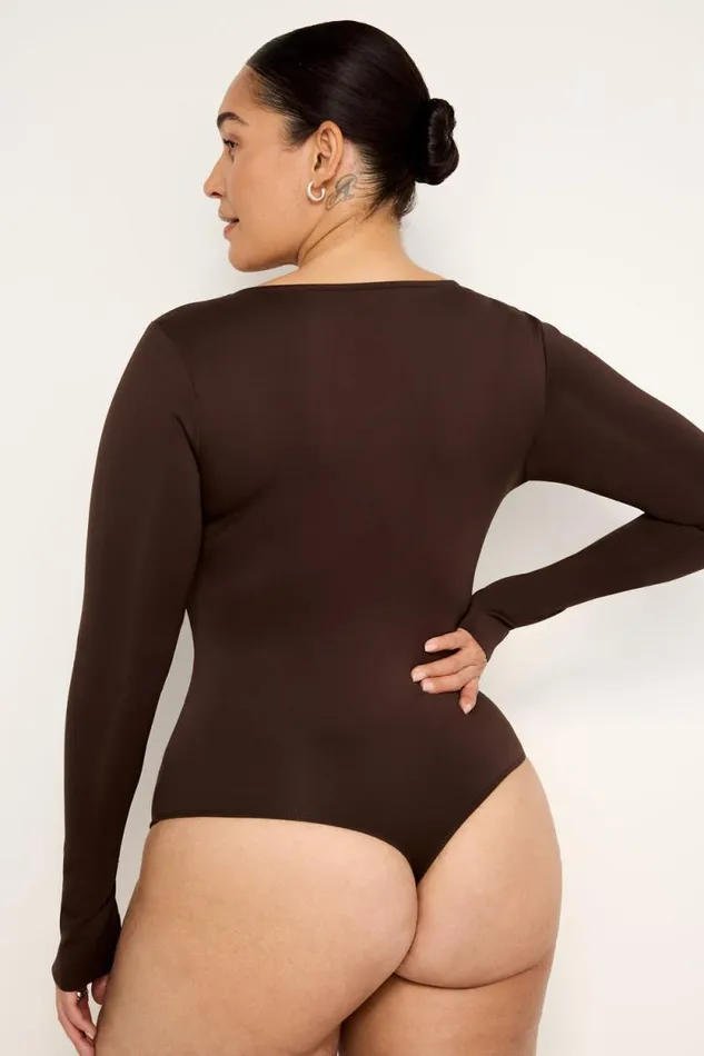 Women GOOD AMERICAN Bodysuits SCUBA SCOOP NECKBODYSUIT Bark003