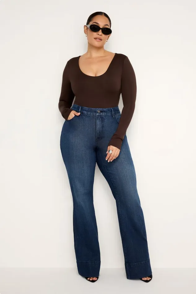 Women GOOD AMERICAN Bodysuits SCUBA SCOOP NECKBODYSUIT Bark003