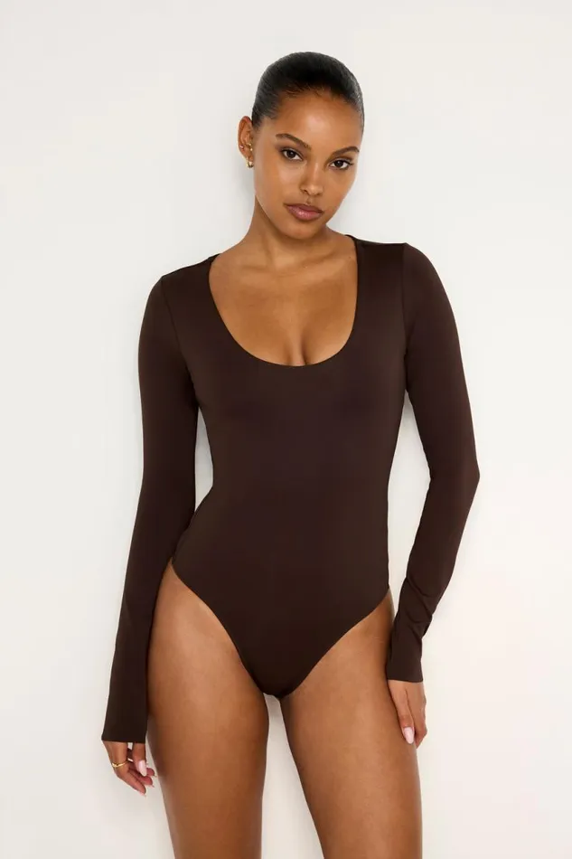 Women GOOD AMERICAN Bodysuits SCUBA SCOOP NECKBODYSUIT Bark003